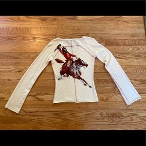 VINTAGE Cream cashmere western sweater